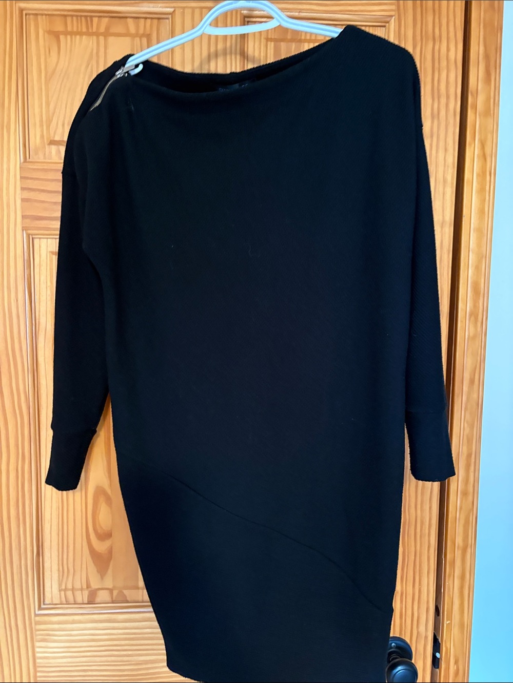 Dynamite Black Zip-Shoulder Sweater Dress
